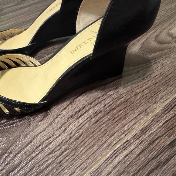 Enzo Angiolini Black Peep-toe Wedges - Picture 2 of 3